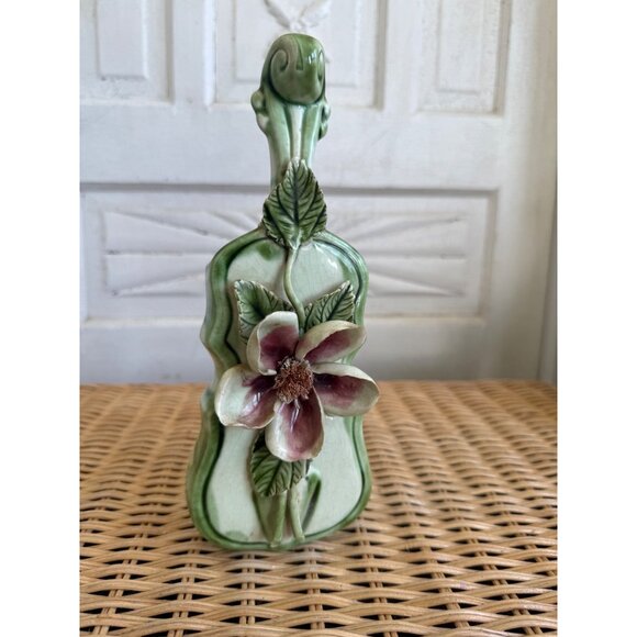 Vintage 50's Vee Jackson California Pottery Violin Wall Pocket Vase Flower - Picture 9 of 16